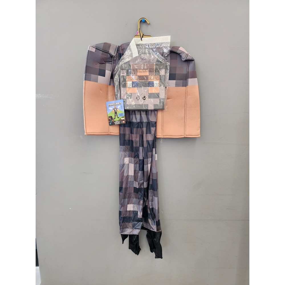 Minecraft Boys Steve Netherite Armor Costume Gray Polyester Casual Size Small